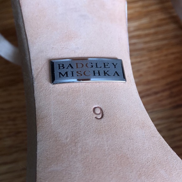 Badgley Mischka Embellished Satin Strap Heels Light Blush Size 9 - Picture 8 of 10